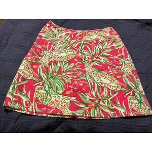 Barbara Gerwit Vintage XL Skort Botanic Animal Print EUC